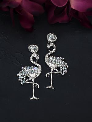 silver metal drop earring - 17678913 - Standard Image - 2