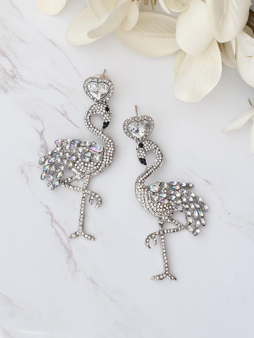 silver metal drop earring - 17678913 - Zoom Image - 1