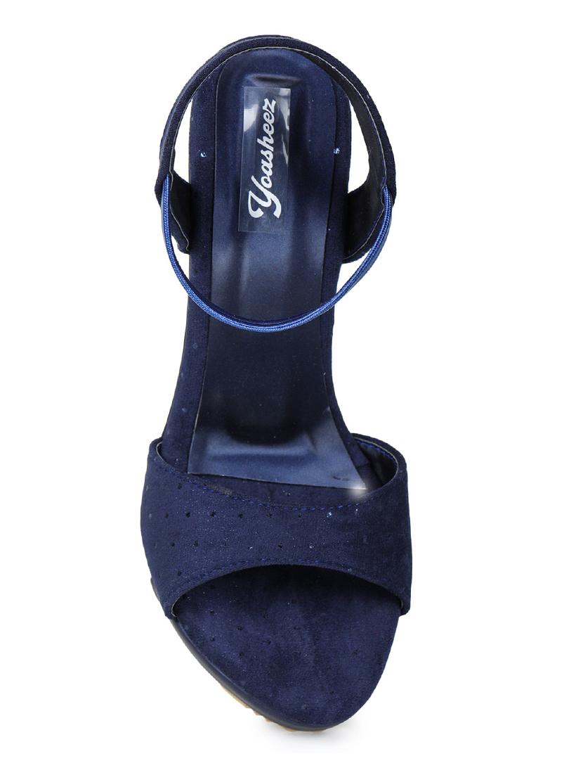 blue suede platforms pumps - 17678933 - Zoom Image - 3