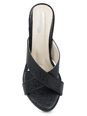 black suede platforms sandals - 17678939 - Standard Image - 4