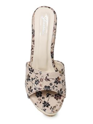beige suede platforms sandals - 17678941 - Standard Image - 4