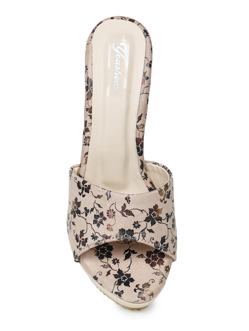 beige suede platforms sandals - 17678941 - Zoom Image - 4
