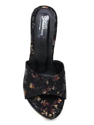 black suede platforms sandals - 17678942 - Standard Image - 4