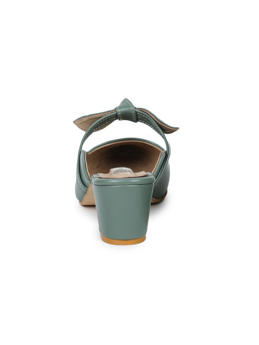 green leatherette slip on pumps - 17678945 - Zoom Image - 2