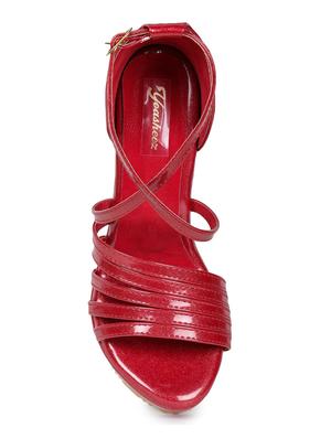red pu platforms sandals - 17678953 - Standard Image - 4