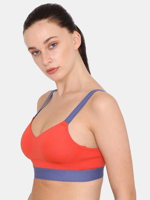 red color block sports bra - 17679114 - Standard Image - 2