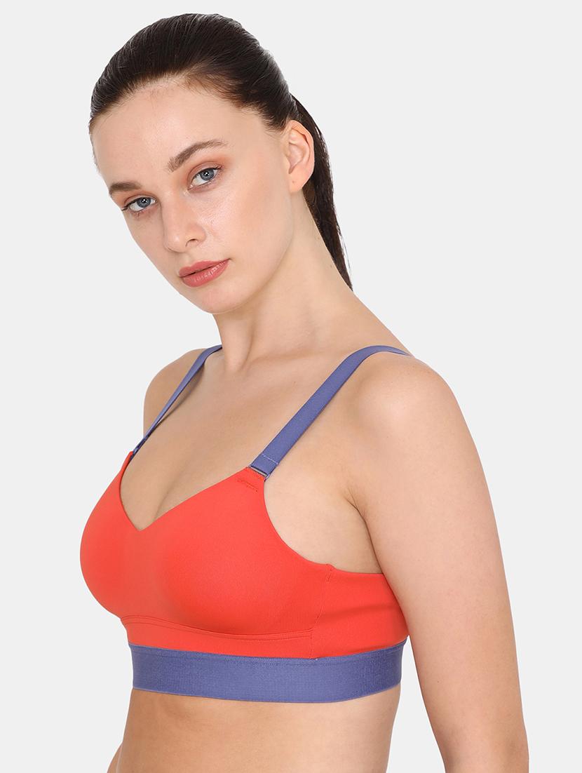 red color block sports bra - 17679114 - Zoom Image - 2