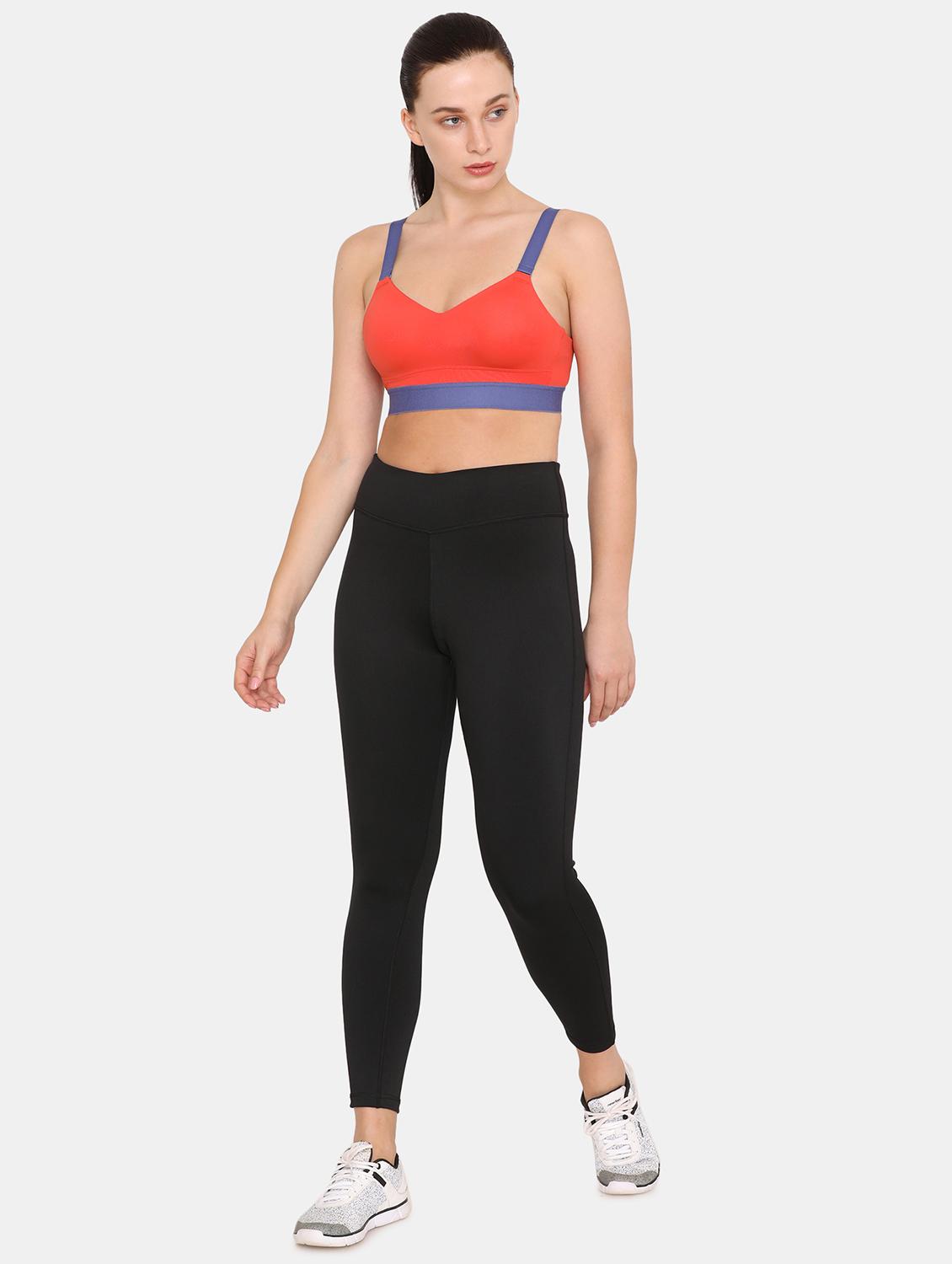 red color block sports bra - 17679114 - Zoom Image - 4