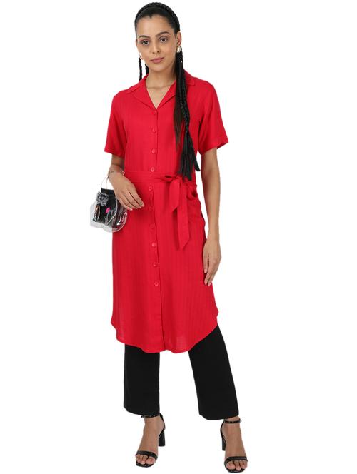 tie front striped tunic - 17679244 - Standard Image - 1
