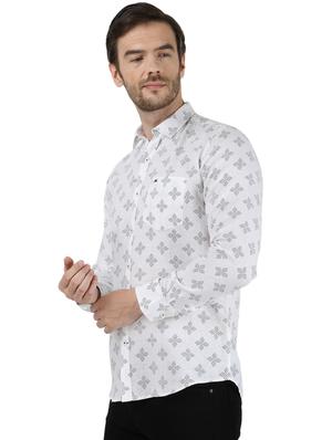 white printed casual shirt - 17679317 - Standard Image - 2
