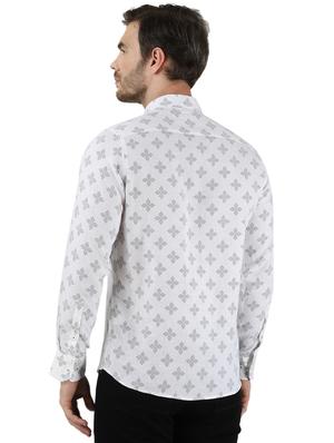 white printed casual shirt - 17679317 - Standard Image - 3