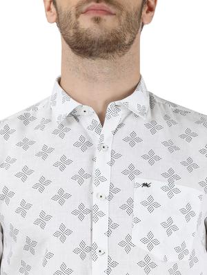 white printed casual shirt - 17679317 - Standard Image - 5