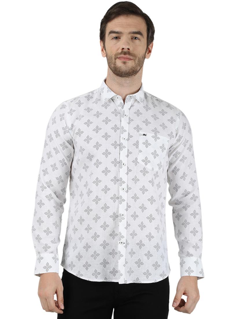 white printed casual shirt - 17679317 - Zoom Image - 1