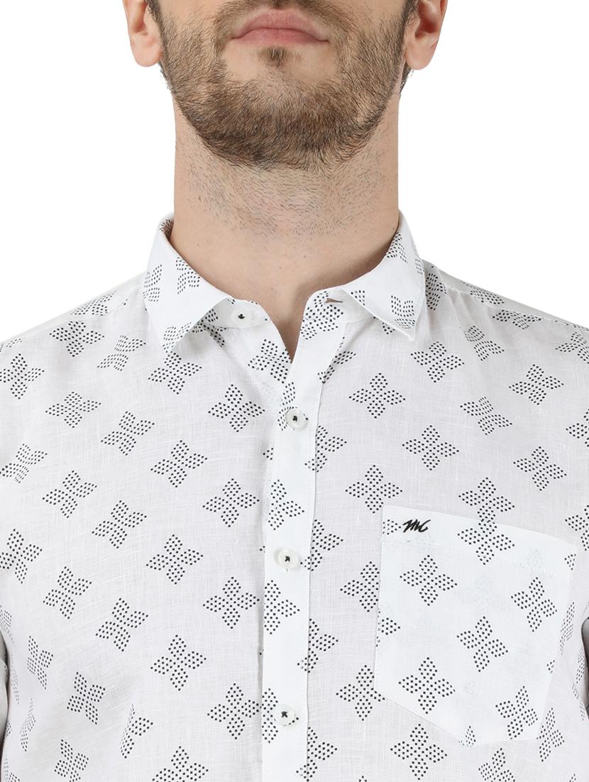 white printed casual shirt - 17679317 - Zoom Image - 5