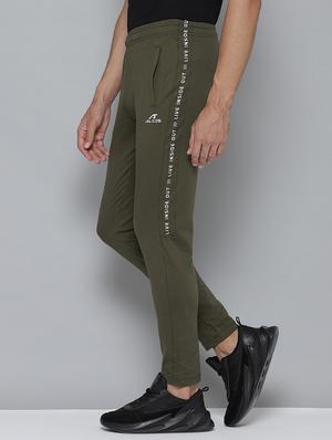 olive green side taped ankle length track pant - 17679609 - Standard Image - 2