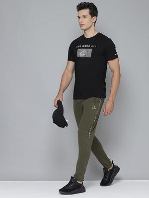 olive green side taped ankle length track pant - 17679609 - Standard Image - 4
