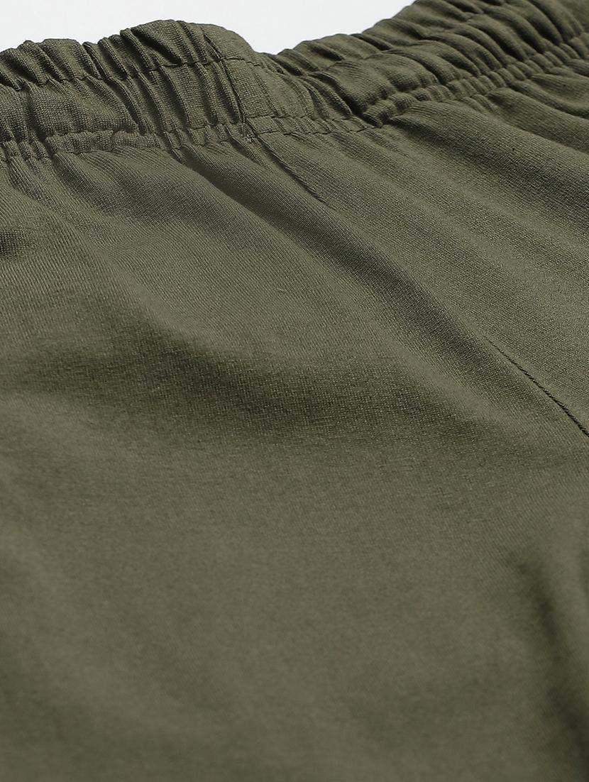 olive green side taped ankle length track pant - 17679609 - Zoom Image - 5
