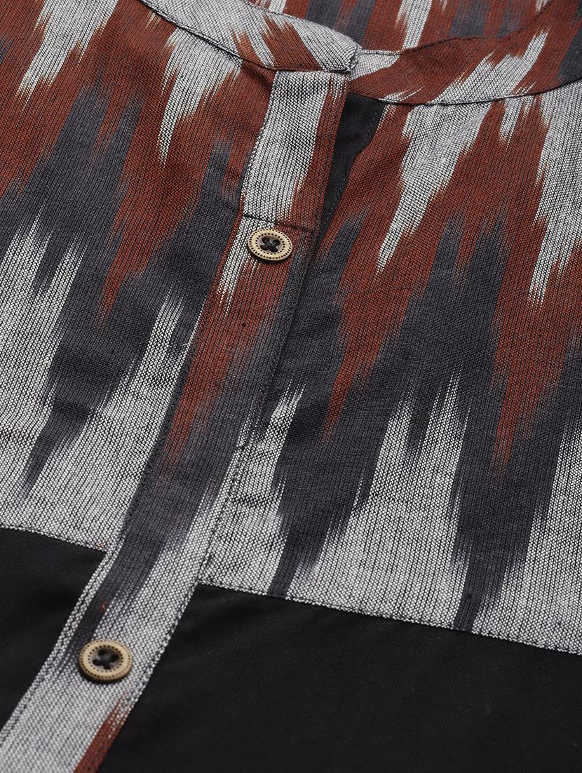 black viscose straight kurta - 17680017 - Zoom Image - 5