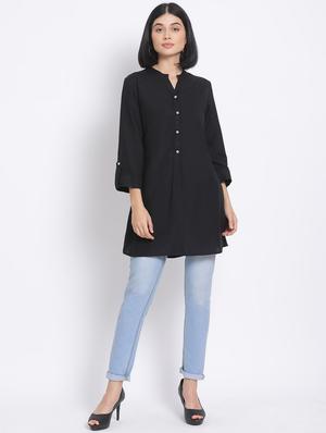 solid straight kurti - 17680052 - Standard Image - 4