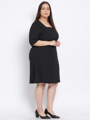 square neck plus a-line dress - 17680060 - Standard Image - 3