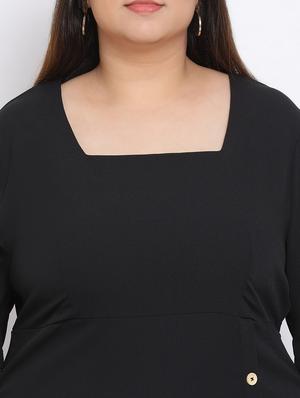 square neck plus a-line dress - 17680060 - Standard Image - 5