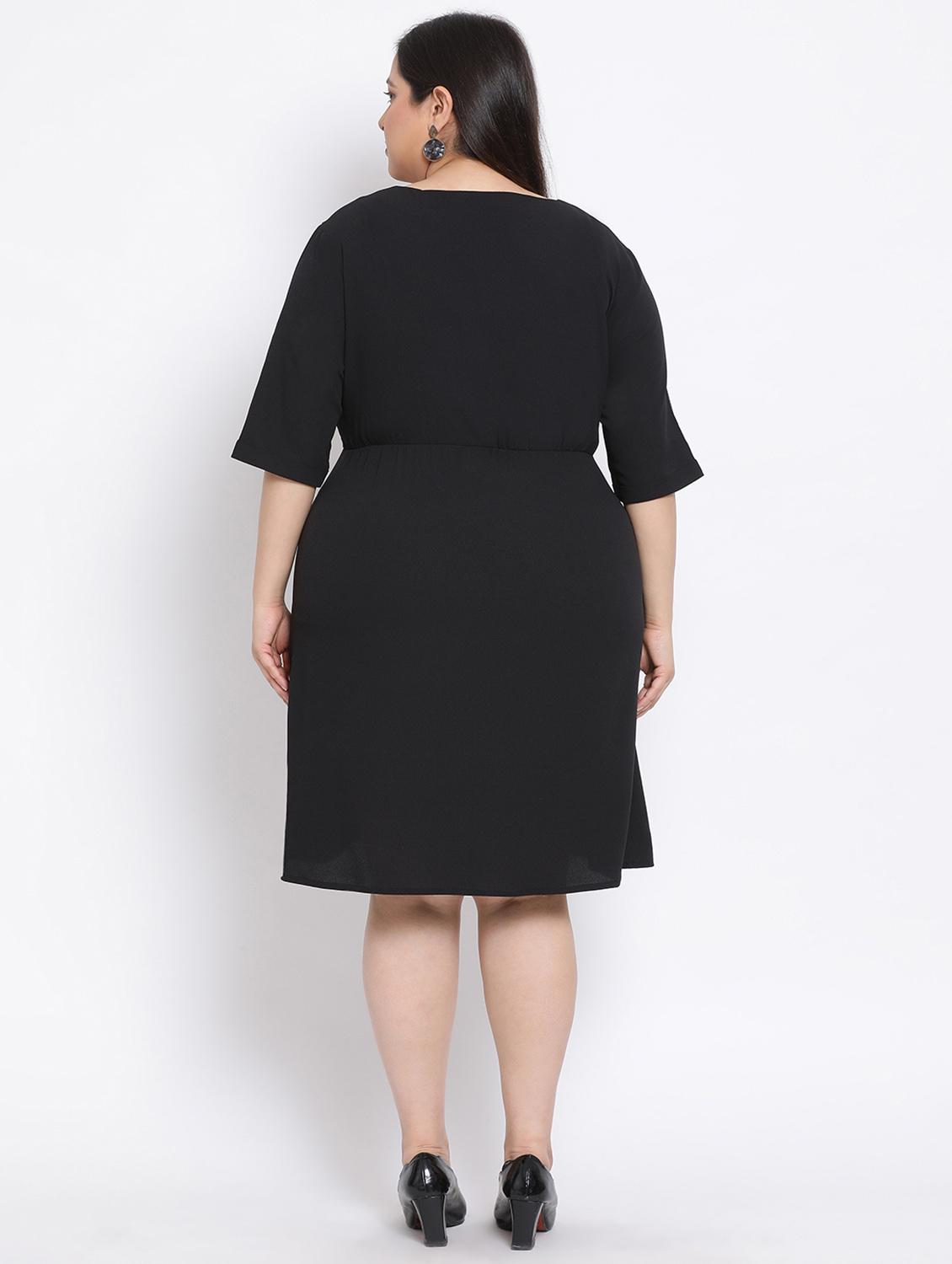 square neck plus a-line dress - 17680060 - Zoom Image - 4