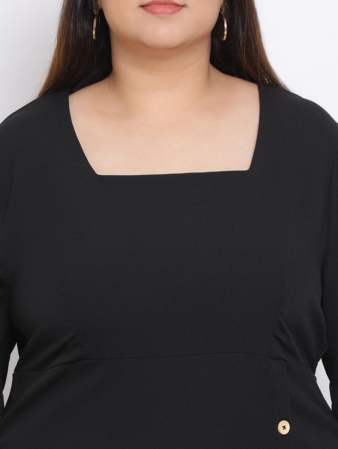 square neck plus a-line dress - 17680060 - Zoom Image - 5