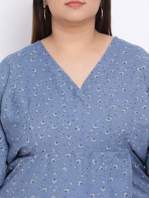 overlap neck plus a-line dress - 17680062 - Standard Image - 5