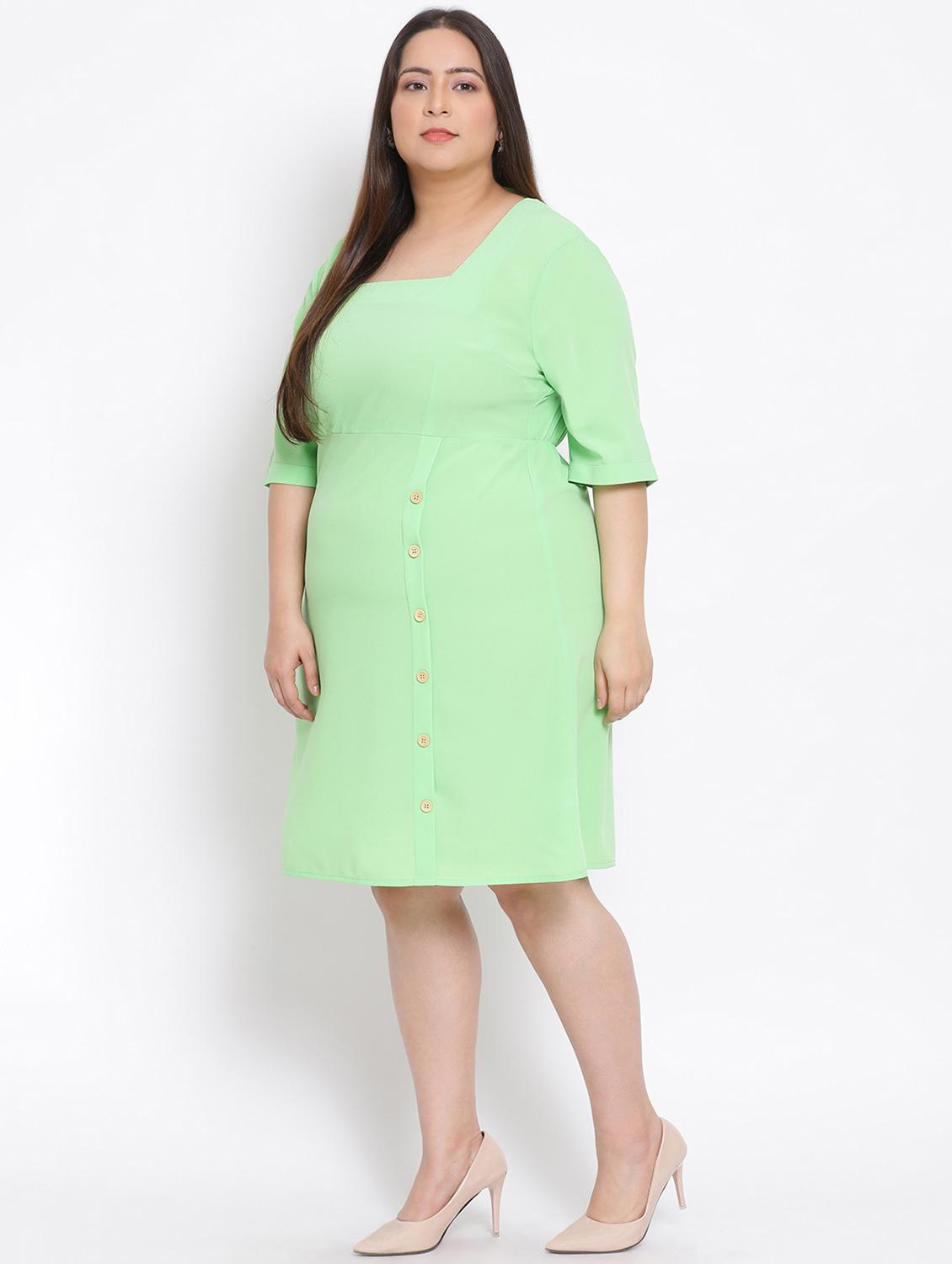 square neck plus a-line dress - 17680068 - Zoom Image - 2
