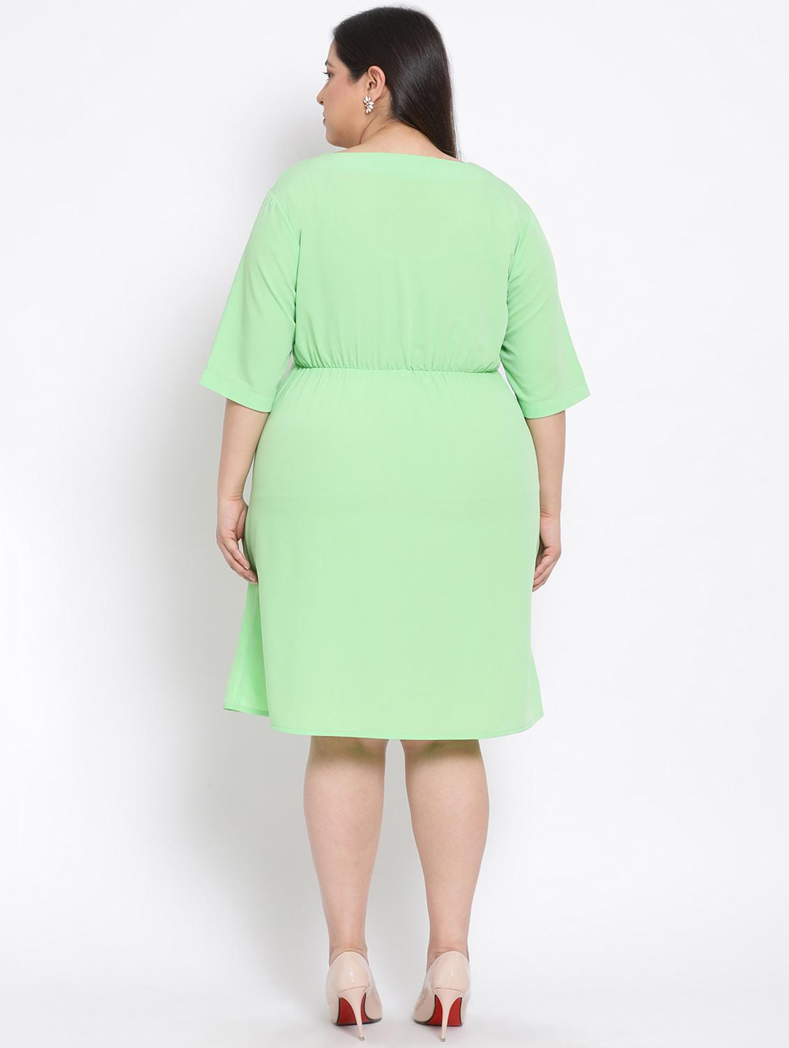 square neck plus a-line dress - 17680068 - Zoom Image - 4