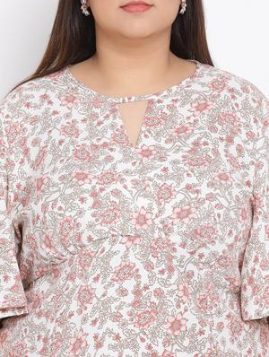 bell sleeved plus a-line dress - 17680077 - Standard Image - 5
