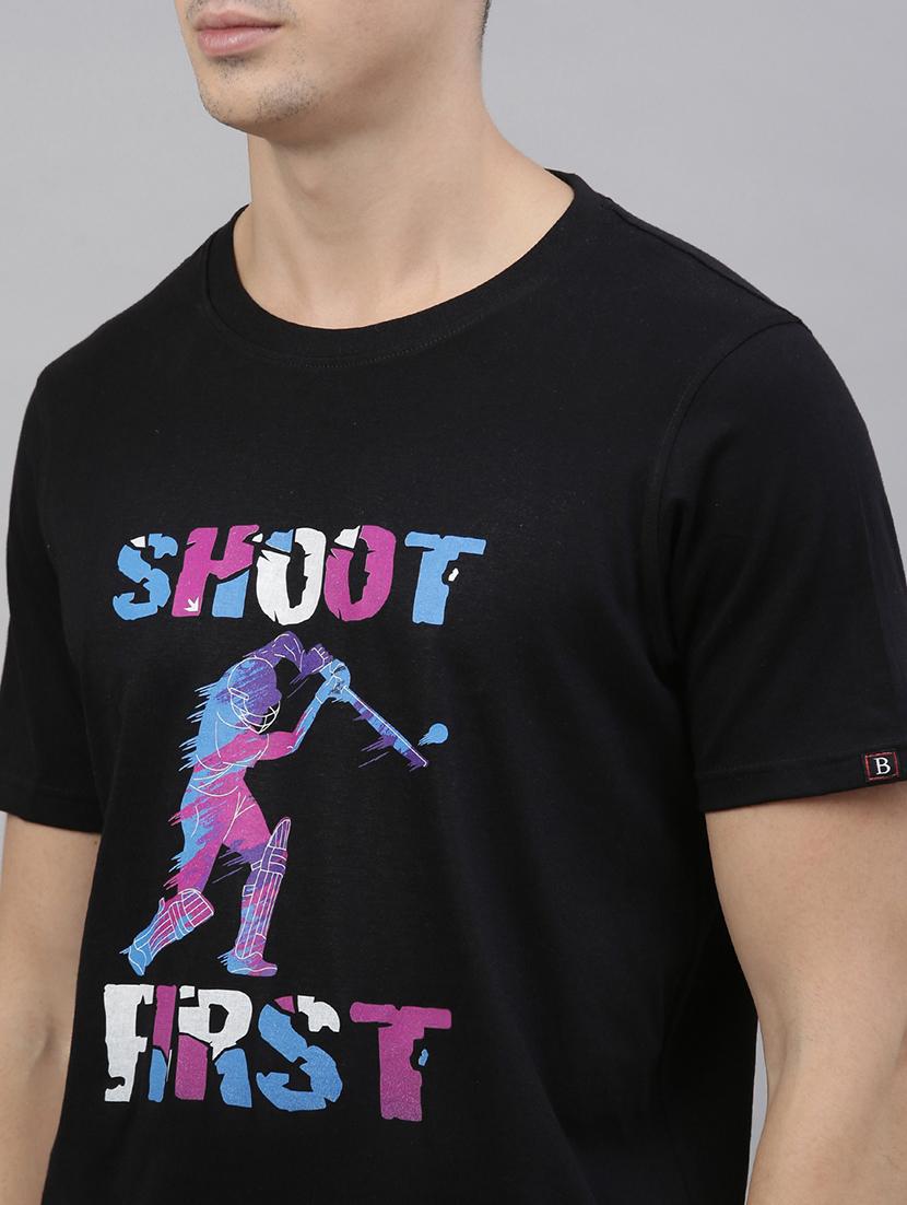 black printed t-shirt - 17680104 - Zoom Image - 5