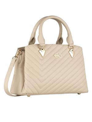 beige leatherette (pu) regular handbag - 17680443 - Standard Image - 4
