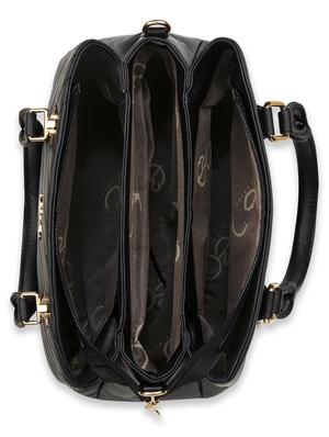 black leatherette (pu) regular handbag - 17680444 - Standard Image - 3