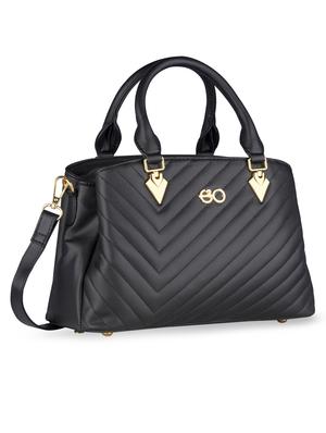 black leatherette (pu) regular handbag - 17680444 - Standard Image - 4