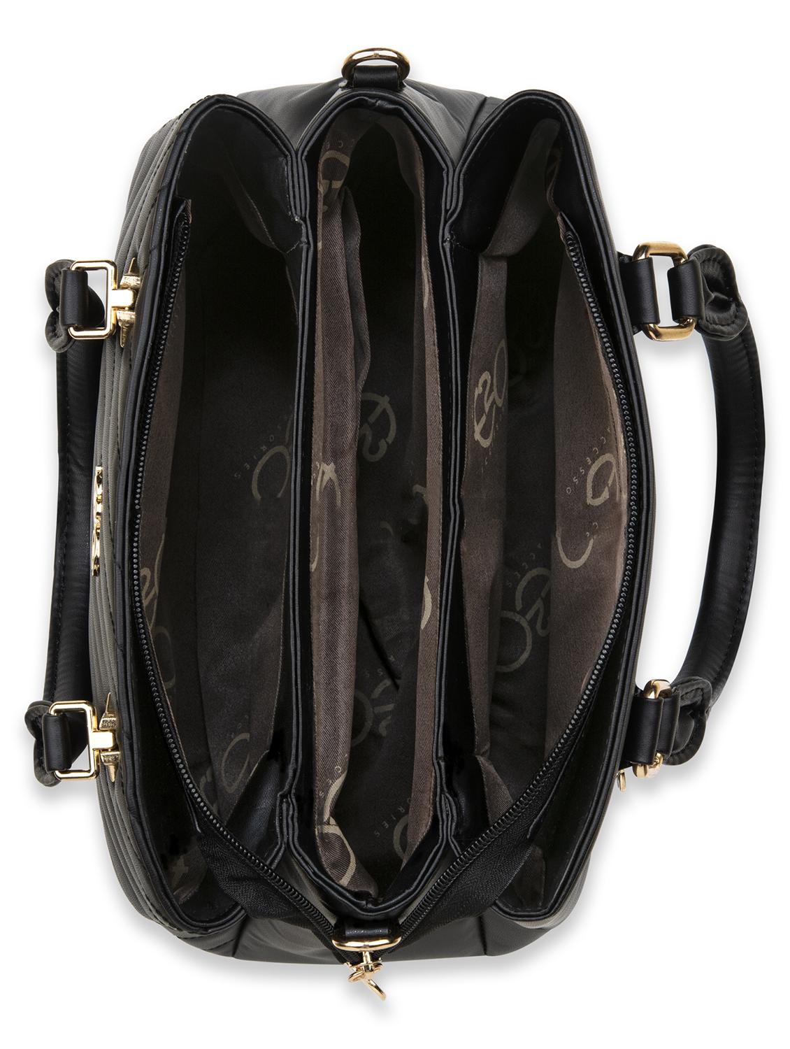 black leatherette (pu) regular handbag - 17680444 - Zoom Image - 3
