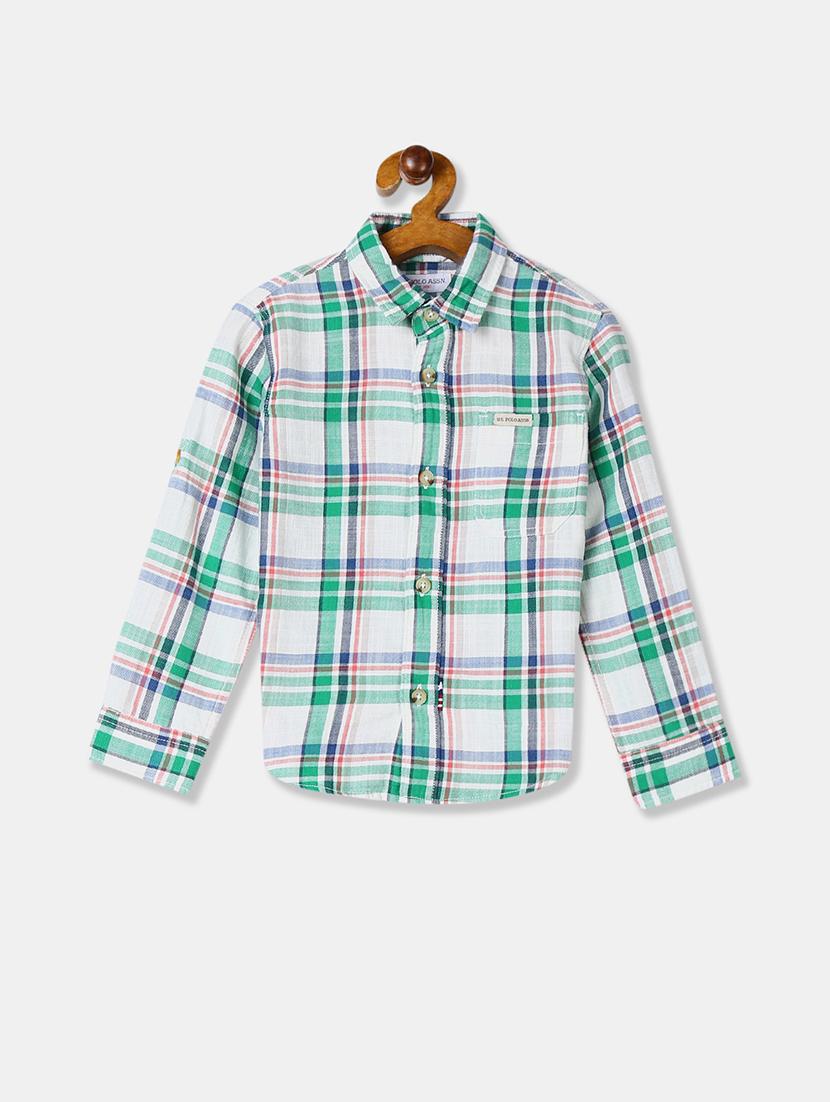 green cotton shirt - 17681013 - Zoom Image - 1