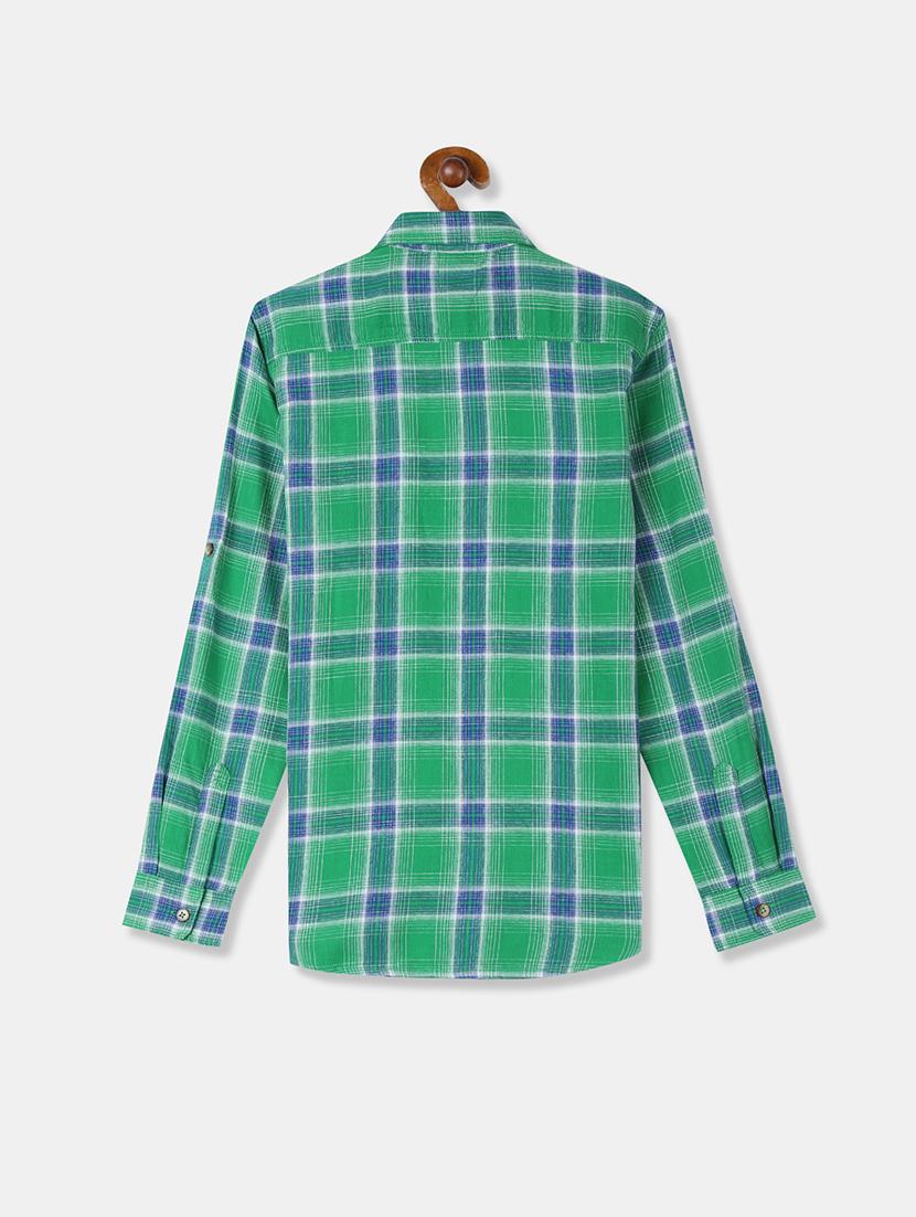 green cotton shirt - 17681017 - Zoom Image - 2
