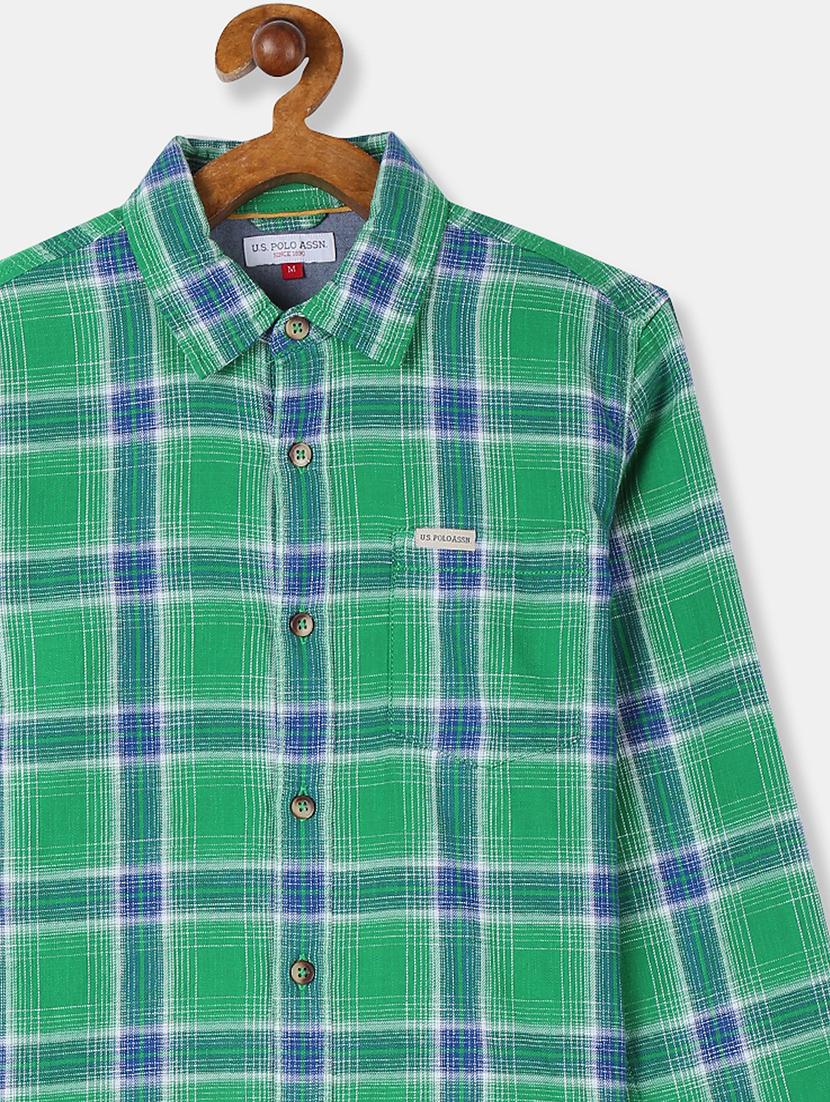green cotton shirt - 17681017 - Zoom Image - 3
