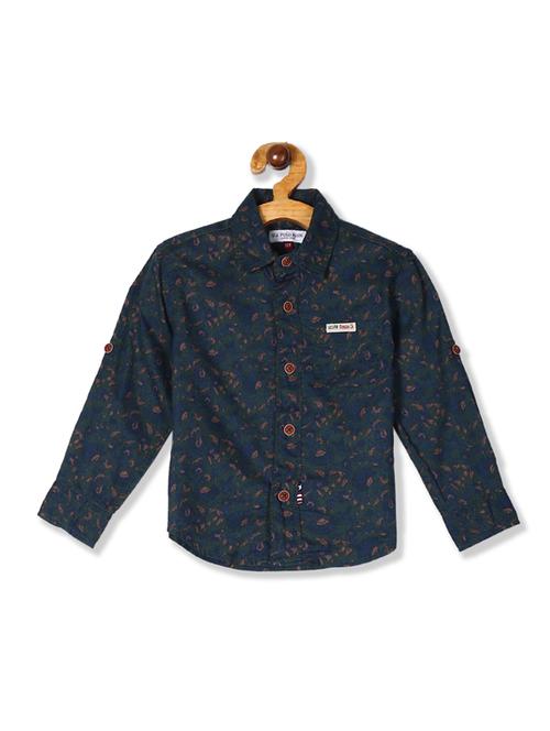 blue printed casual shirt - 17681886 - Standard Image - 1
