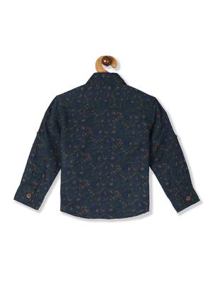 blue printed casual shirt - 17681886 - Standard Image - 2