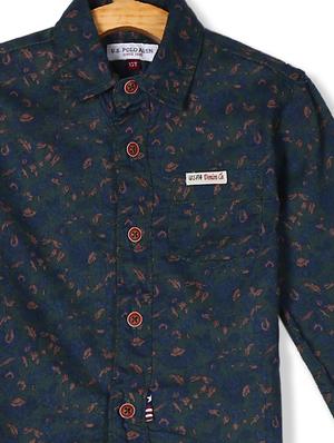 blue printed casual shirt - 17681886 - Standard Image - 3
