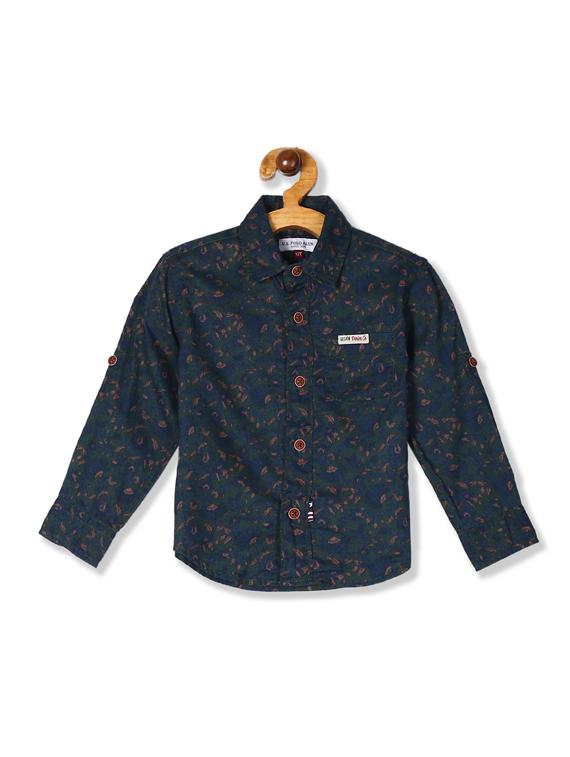 blue printed casual shirt - 17681886 - Zoom Image - 1