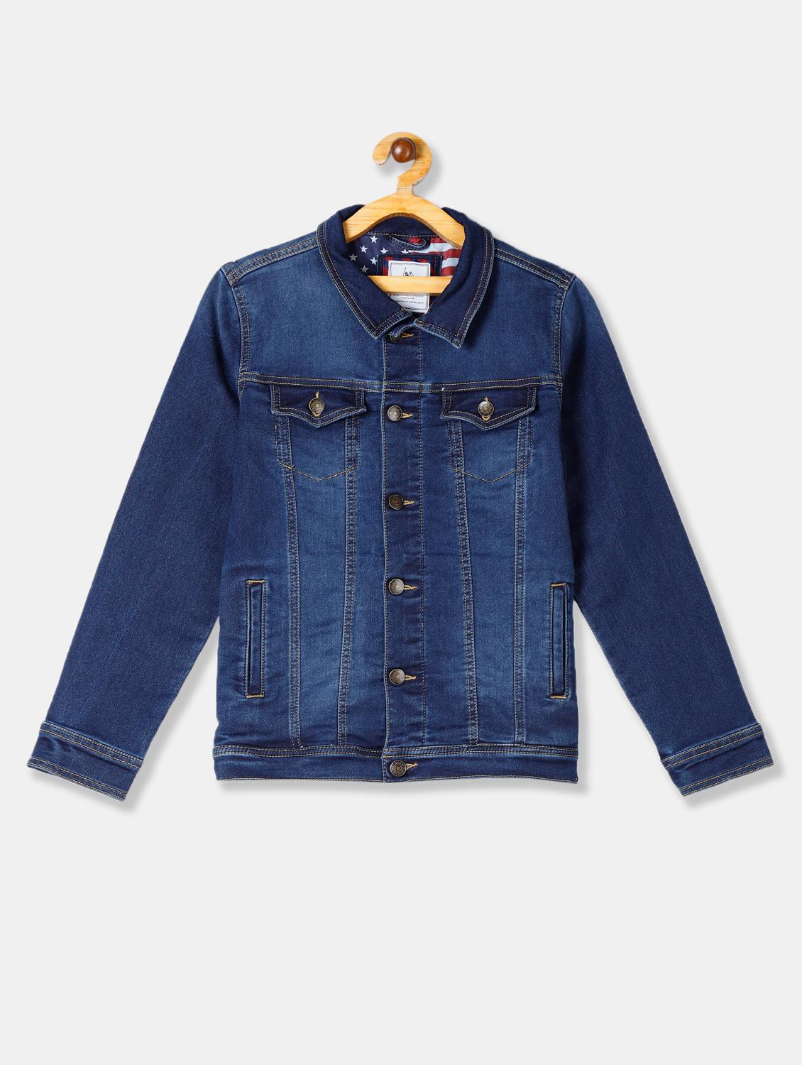 blue cotton regular jackets - 17682103 - Zoom Image - 1
