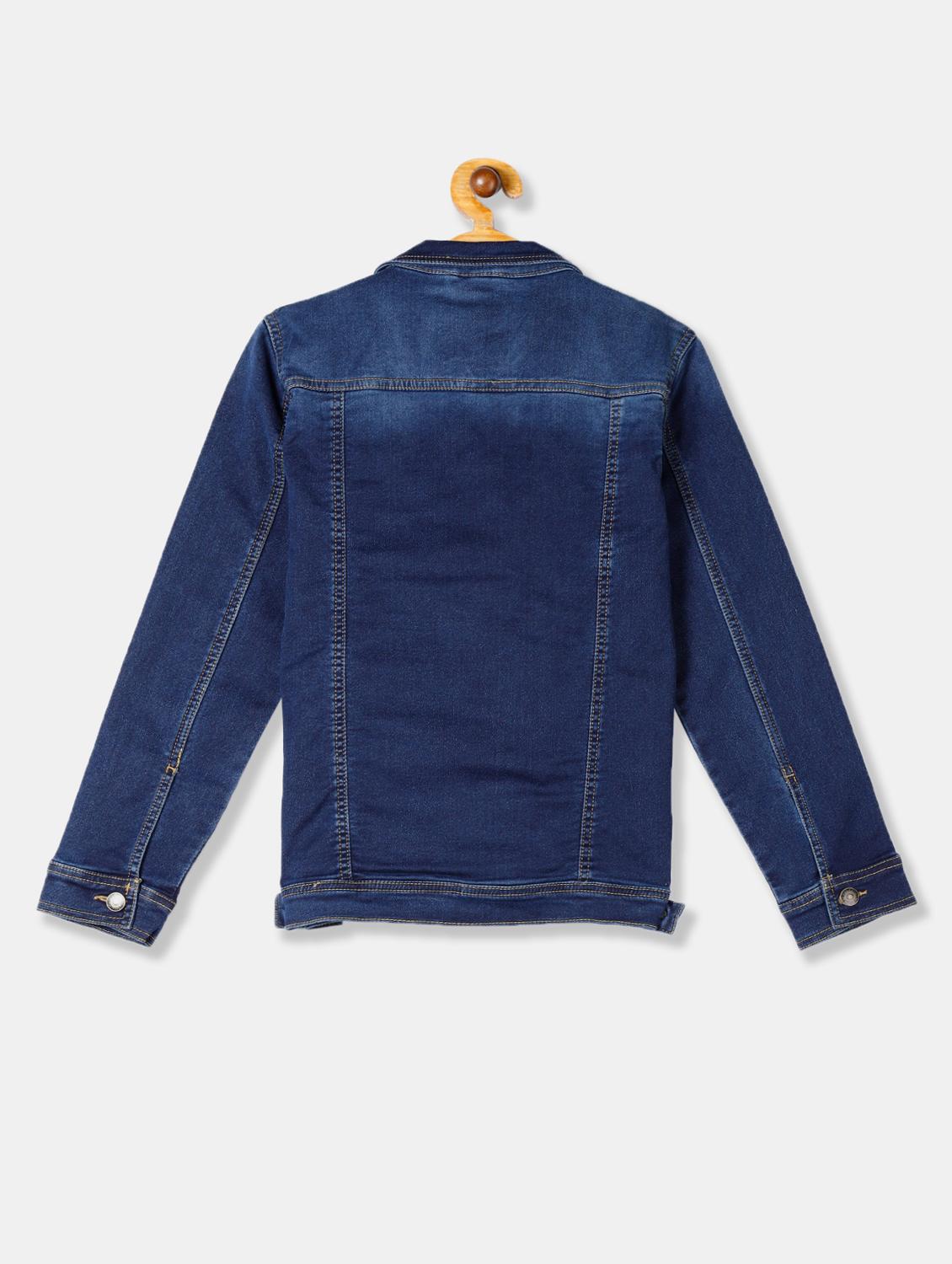 blue cotton regular jackets - 17682103 - Zoom Image - 2