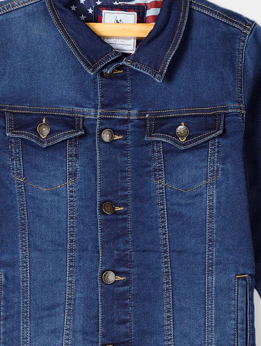 blue cotton regular jackets - 17682103 - Zoom Image - 3
