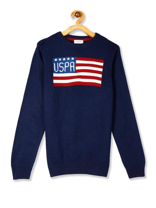 blue printed sweater - 17682356 - Standard Image - 1