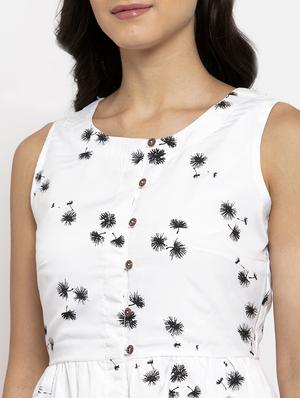 round neck floral flared dress - 17683493 - Standard Image - 4