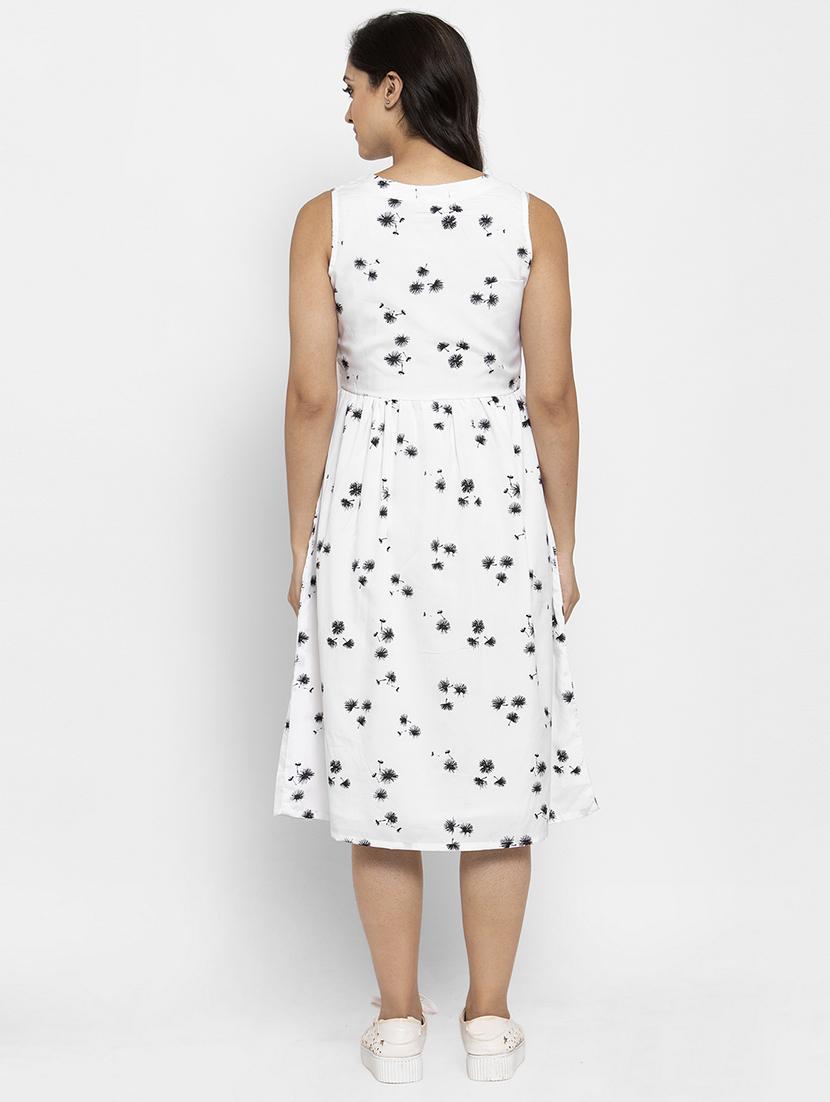 round neck floral flared dress - 17683493 - Zoom Image - 3