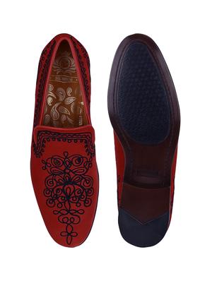 red suede slip on loafers - 17683508 - Standard Image - 4